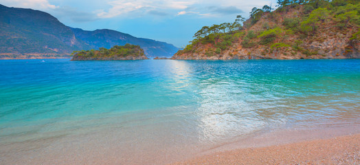 Obraz premium Oludeniz Beach And Blue Lagoon, Oludeniz beach is best beaches in Turkey - Fethiye, Turkey