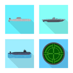 Isolated object of military and nuclear sign. Set of military and ship stock symbol for web.