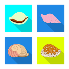 Vector illustration of animal and decoration icon. Set of animal and ocean stock symbol for web.