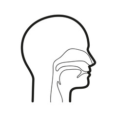 Głowa człowieka, nos i gardło. Ilustracja wektorowa - obrazy, fototapety, plakaty
