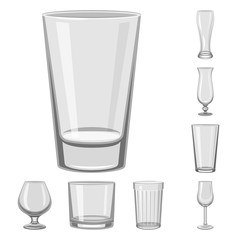 Vector design of capacity and glassware sign. Set of capacity and restaurant vector icon for stock.