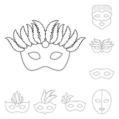 Vector design of masquerade  and mystery logo. Collection of masquerade  and festival vector icon for stock.