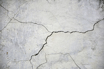 Empty Old Brick Wall Texture. Painted Distressed Wall Surface. Grungy Wide Brickwall.