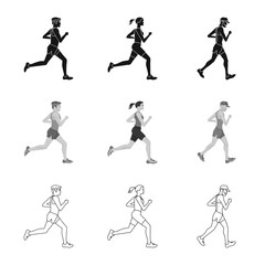 Vector design of sport  and winner icon. Collection of sport  and fitness  stock symbol for web.