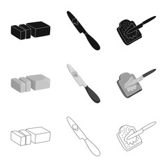 Obraz premium Isolated object of creamy and product icon. Set of creamy and farm vector icon for stock.