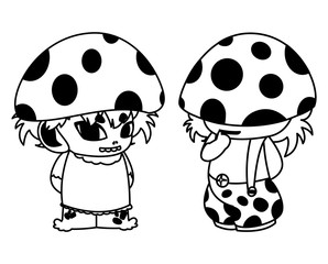 Obraz premium fungus elfs magic characters