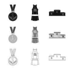 Vector design of sport  and winner logo. Collection of sport  and fitness  vector icon for stock.