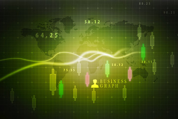 2d rendering Stock market online business concept. business Graph 