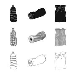 Vector design of dump  and sort icon. Set of dump  and junk vector icon for stock.