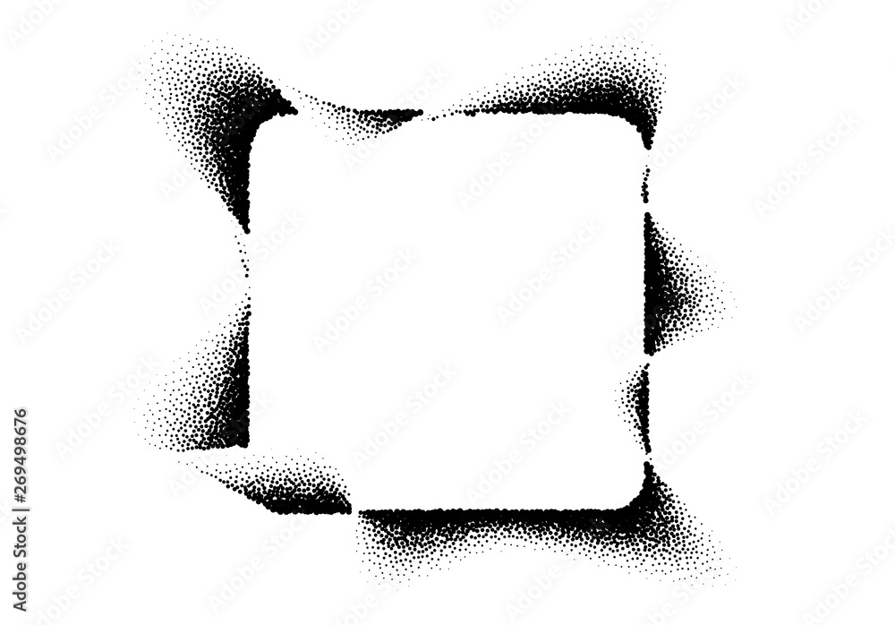 Poster abstract background with wave of scattered dots