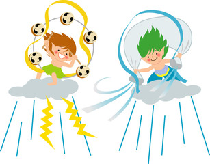 かわいい雷神風神