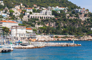 Coastal landscape with Port of Nice, France