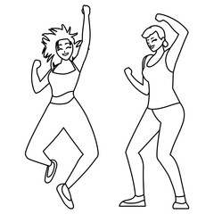 happy young women celebrating characters