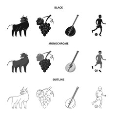 Vector design of  and historic sign. Set of  and country stock vector illustration.