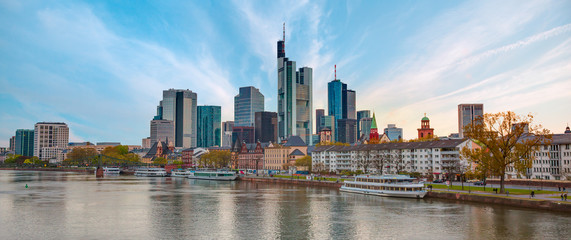 Naklejka premium Skyline of Frankfurt, Germany, the financial center of the country.