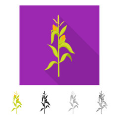 Vector illustration of corn and stalk symbol. Set of corn and field stock symbol for web.