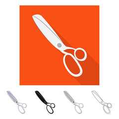 Vector design of scissor and cut logo. Set of scissor and hairdresser stock symbol for web.