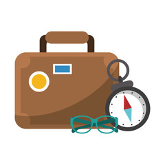 Travel and vacations symbols vector illustration