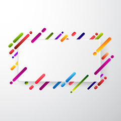 Paper card and abstract colorful shapes Vector background ,modern material design in a style Trendy neon lines wallpaper