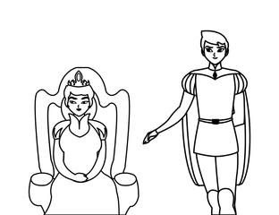 prince charming with queen on throne characters