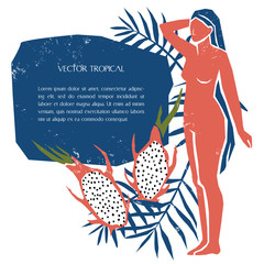Tropical woman template for design. - 269501885