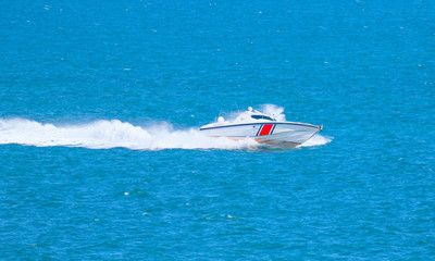 Fototapeta premium Coast Guard patrol boat rushing to the rescue M