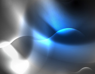 Shiny metallic neon waves vector design