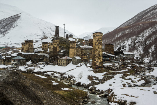 famous georgian travel destination uschguli