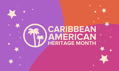 Caribbean American Heritage Month in June. Culture Month to the people of America. Celebrate annual with festival. Happy holiday. Poster, card, banner and background. Vector ilustration