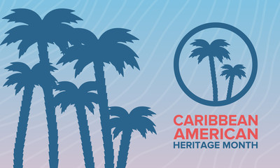 Caribbean American Heritage Month in June. Culture Month to the people of America. Celebrate annual with festival. Happy holiday. Poster, card, banner and background. Vector ilustration