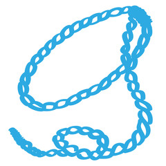 Handgezeichnetes Seil in blau