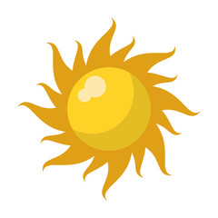 Sun cartoon over white background
