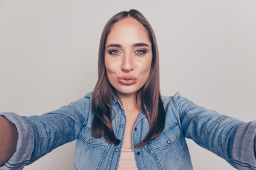 Self-portrait of her she nice-looking attractive lovely winsome gorgeous fascinating cheerful...