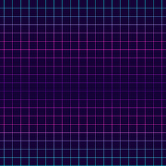 Geometric net seamless pattern. Vaporwave, retrowave, cyberpunk aesthetics. Futuristic digital vector wallpaper. Pink, cyan, purple laser grid background.