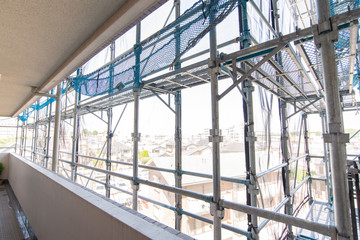 マンションリフォームの足場