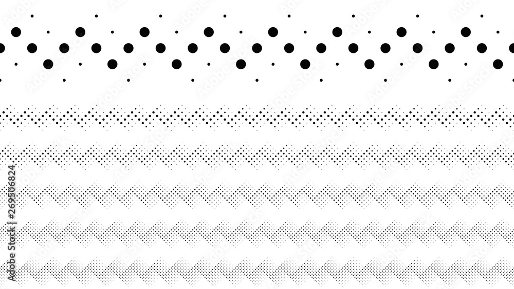 Poster geometrical repeating abstract dotted pattern page divider line set