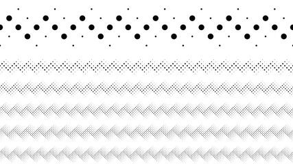 Geometrical repeating abstract dotted pattern page divider line set