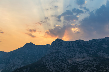 sunset in the mountains