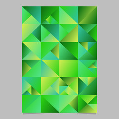 Green abstract polygonal triangle flyer template design