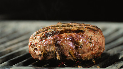 Big natural cutlet for making beef burger