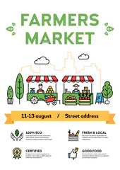 Obraz premium Vector Farmers Market Event Poster