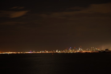 Melbourne skyline city lights