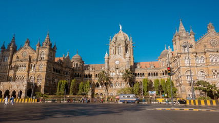 Mumbai, India 05/19/2019  Main railway station building in mumbai , India © tonefotografia