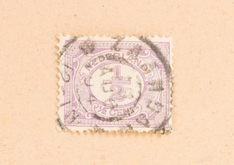 THE NETHERLANDS 1950: A stamp printed in the Netherlands shows it's value, circa 1950