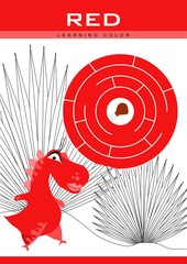 Learning colors. Red. Educational material for children. Worksheet for kids.