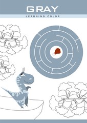 Learning colors. Gray. Educational material for children. Worksheet for kids.