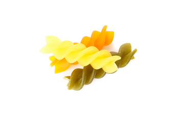 Fototapeta premium Pasta isolated on white background, closeup. Dry raw whole pasta
