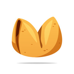 Fortune cookie vector isolated illustration