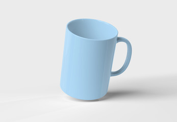Blank mug mockup isolated on white 3D rendering