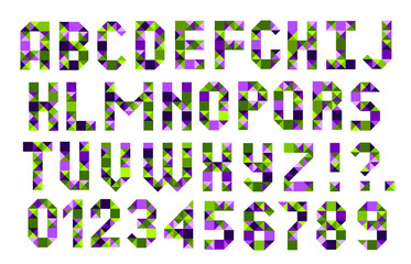 Abstract font. Vector abstract alphabet. Minimalist alphabet. Font design. Abc design. Geometric abstract technology font. Futuristic alphabet for logotype. Design letters and numbers logo.